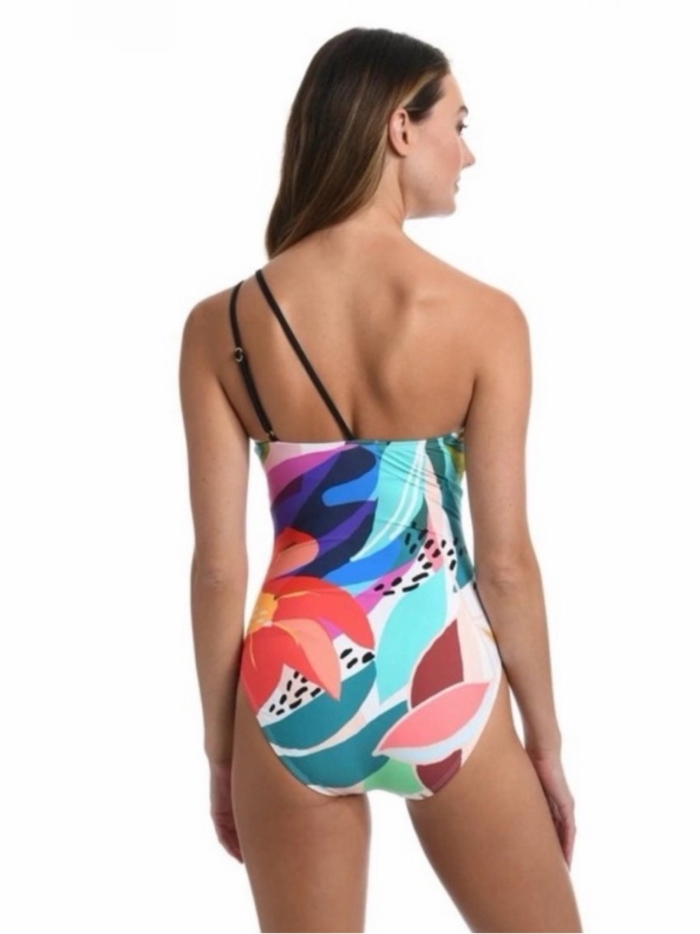 La Blanca One-Piece Swimsuit in Teal, Red, Yellow, Pink, Purple, White - Picture 5 of 5